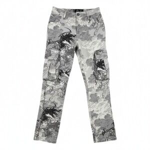 Rebel Vengeance Grim Reaper Tapestry Cargo Pants Black White Mens 28x32 Skeleton